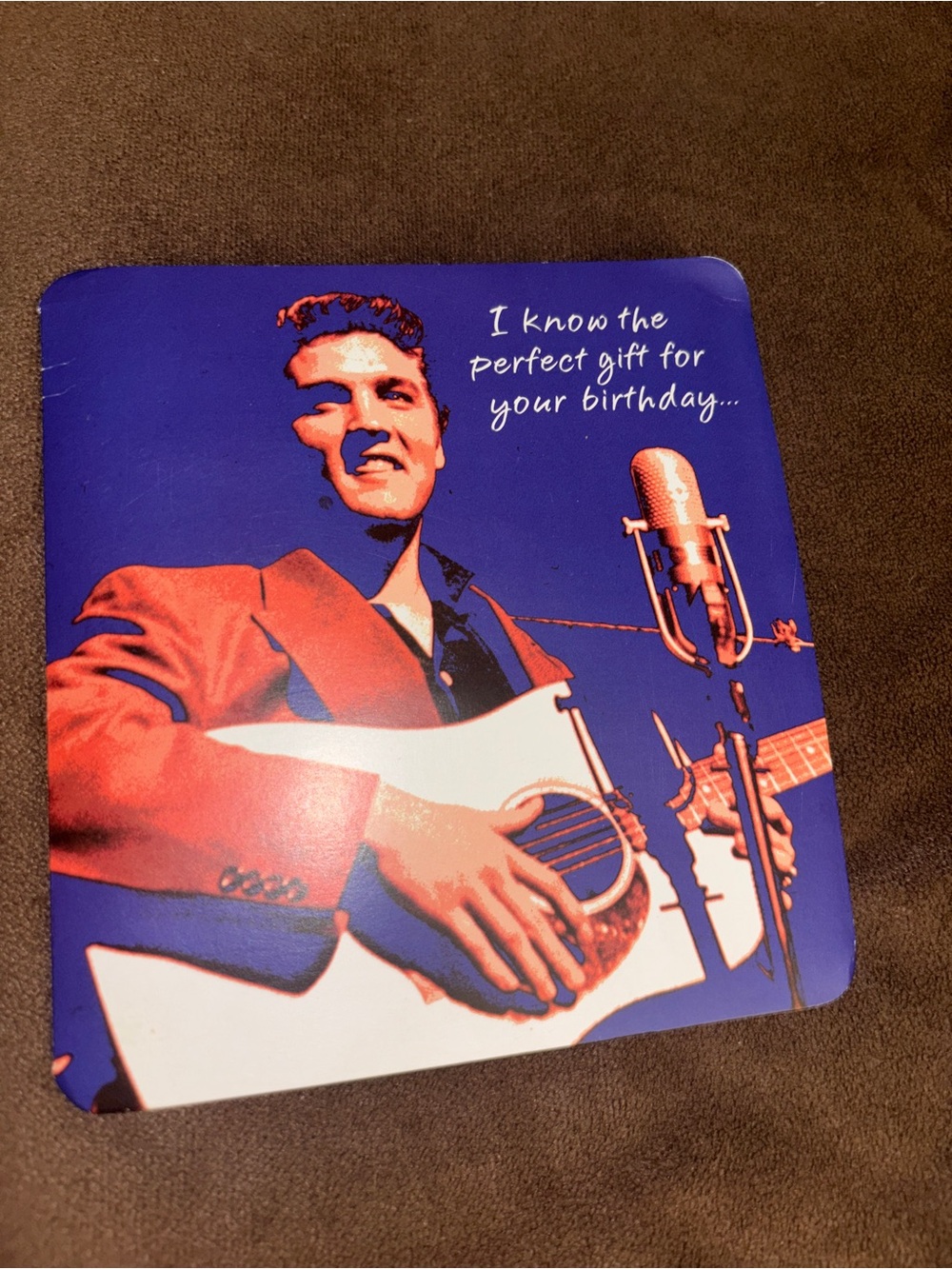 Vintage Elvis Presley GreetingCard- Blue & Red Graphic
